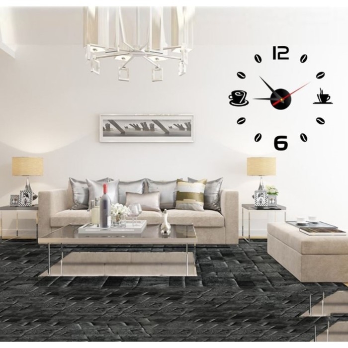 Часы настенные интерьерные для кухни, 3d Часы настенные интерьерные для кухни, 3d "Время кофе", большие, d-50 см