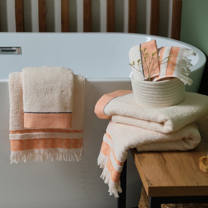 Полотенце махровое Love Life &laquo;Муссон&raquo; 30х50 см, оранжевый, 100% хл, 500 гр/м2