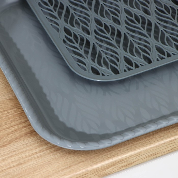 Поднос с вкладышем для сушки посуды «Колос», 45,5×36 см, цвет МИКС Поднос с вкладышем для сушки посуды «Колос», 45,5×36 см, цвет МИКС