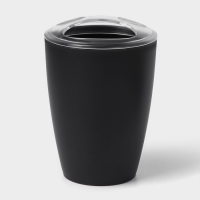 Набор для ванной &laquo;Эталон&raquo;, 4 предмета: дозатор для мыла, мыльница, 2 стакана, 24&times;8&times;17 см, цвет чёрный