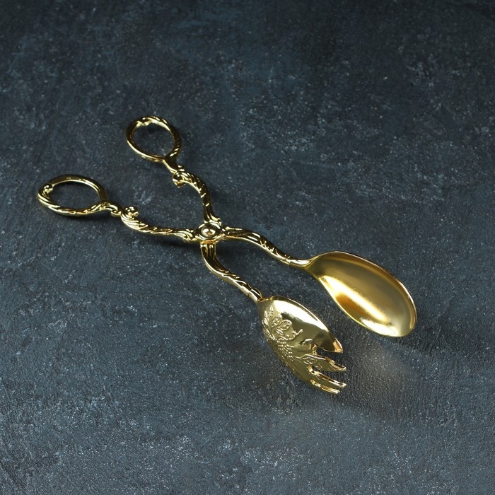 Щипцы для подачи &laquo;Рахат золото&raquo;, h=22 см, цвет золотой