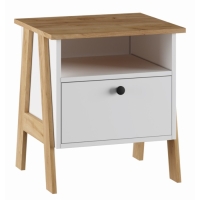 Тумба прикроватная Теодора, 480х421х515, Белый/Крафт золотой