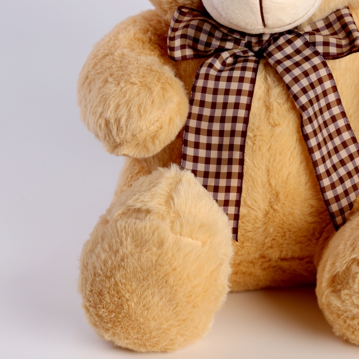 Мягкая игрушка «Медведь», с бантом, 30 см, цвет бежевый Мягкая игрушка «Медведь», с бантом, 30 см, цвет бежевый