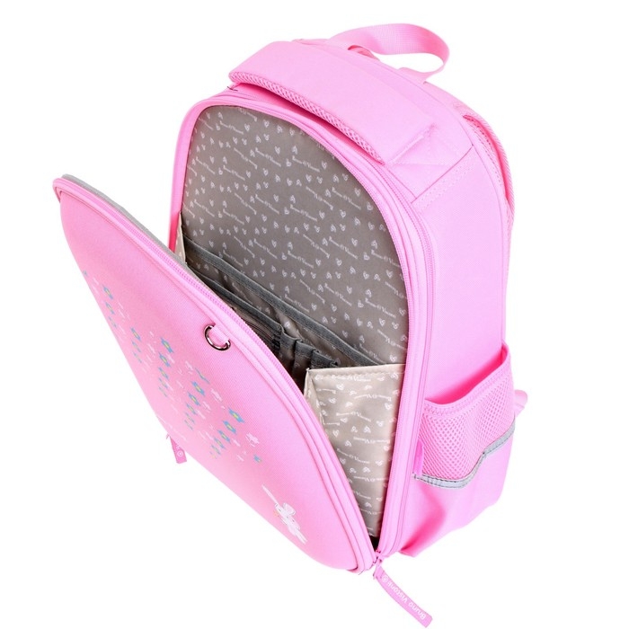 Рюкзак каркасный 38 х 30 х 20 см, + пенал, Bruno Visconti Рюкзак каркасный 38 х 30 х 20 см, + пенал, Bruno Visconti "Зефирный зайка"