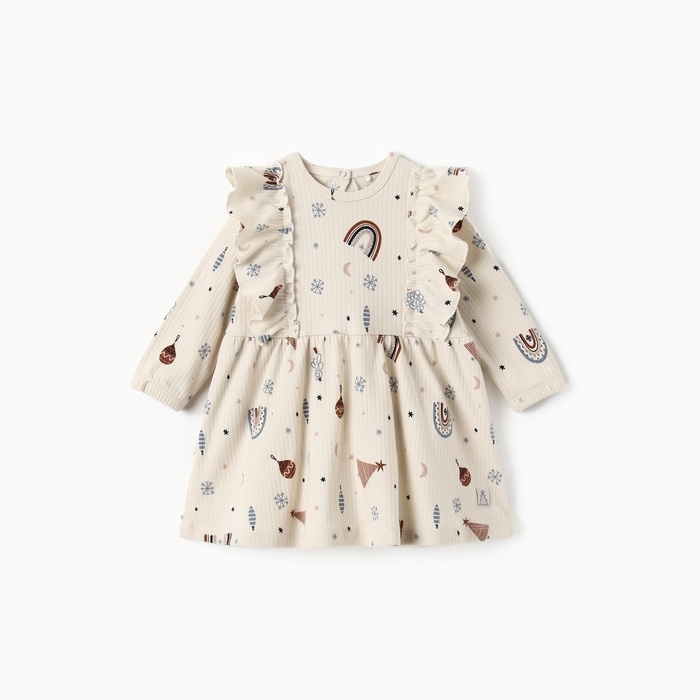 Платье  Крошка Я "Новогодние игрушки", рост 62-68 см