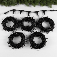 Гирлянда &laquo;Клип-лайт&raquo; 5 нитей по 20 м, IP44, УМС, тёмная нить, 665 LED, свечение тёплое белое, мерцание, 24 В