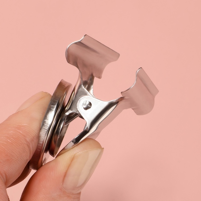 Зажимы для кроя с магнитом, 3,8 см, 5 шт, цвет серебряный Зажимы для кроя с магнитом, 3,8 см, 5 шт, цвет серебряный