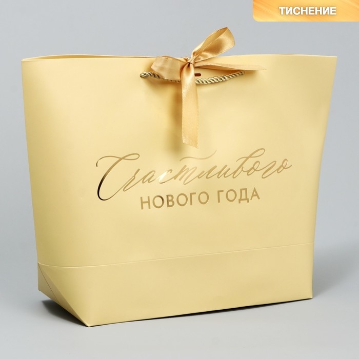 Пакет подарочный новогодний &laquo;Lucky present&raquo;, 26 х 25 х 11 см, Новый год