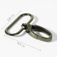 Карабин металлический, 45 × 38 мм / 32 × 2,7 мм, 10 шт, цвет чёрный никель Карабин металлический, 45 × 38 мм / 32 × 2,7 мм, 10 шт, цвет чёрный никель