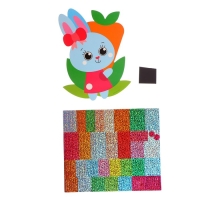 Аппликация стикерами форменная &laquo;Зайка и морковь&raquo;, набор для творчества, стикерная мозаика