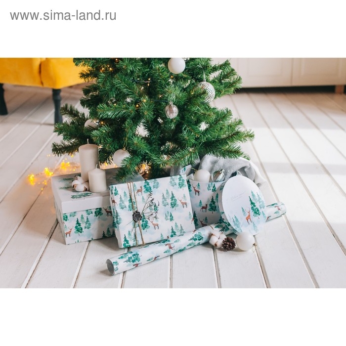 Коробка подарочная новогодняя складная &laquo;Лесная сказка&raquo;, 31,2 х 25,6 х 16,1 см, Новый год