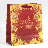 Пакет подарочный новогодний ламинированный &laquo;Жар-птица&raquo;, ML 23 х 27 х 11,5 см, Новый год