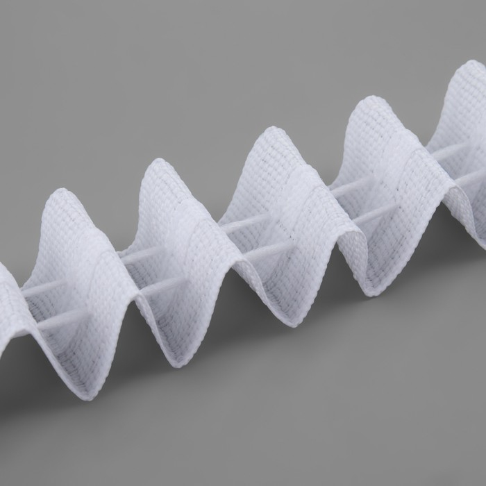 Шторная лента классическая, матовая, 2,5 см, 100 &plusmn; 1 м, цвет белый