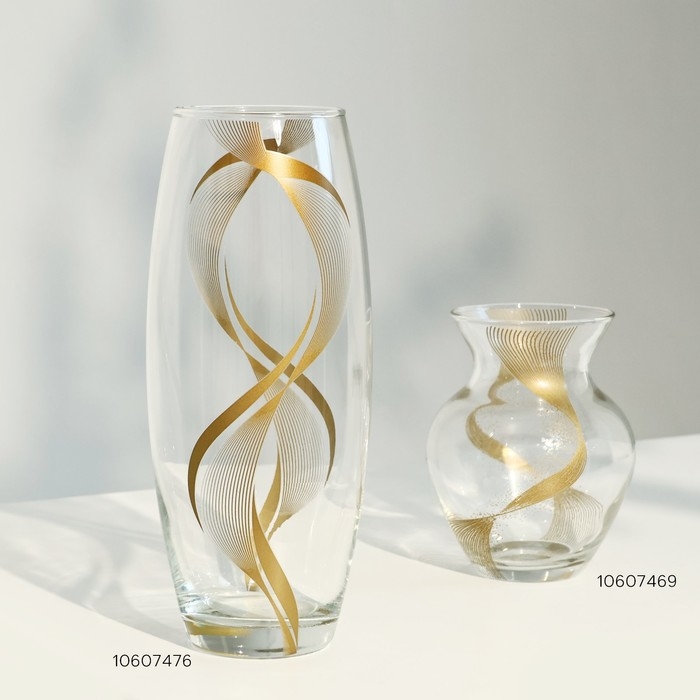 Ваза для цветов &laquo;Линия&raquo; стеклянная, прозрачная, 14,4 см, 700 мл.