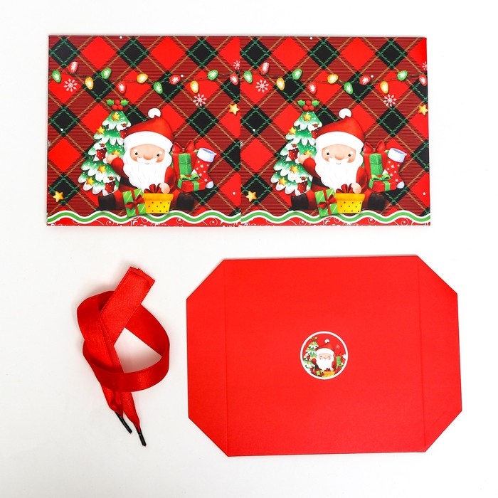 Новый год. Коробка Самосборная &laquo;Дедушка мороз&raquo; 15 х 15 х 15 см