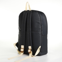 Рюкзак школьный из текстиля на молнии, 2 кармана, цвет чёрный