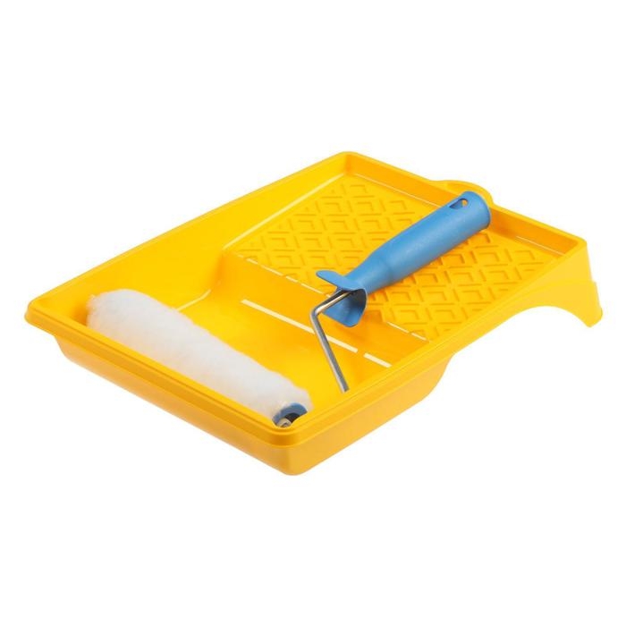 Набор малярный Набор малярный "АКОР" для стен, валик 180 мм, искусственный мех, ванночка 330х260 мм