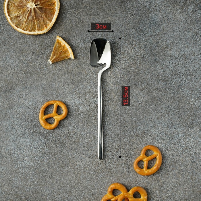 Ложка чайная из нержавеющей стали Magistro Wave, длина 13,5 см, цвет серебряный Ложка чайная из нержавеющей стали Magistro Wave, длина 13,5 см, цвет серебряный