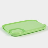 Блюдо для шашлыка с соусницей 30,3×21×2,5 см, цвет зеленый Блюдо для шашлыка с соусницей 30,3×21×2,5 см, цвет зеленый