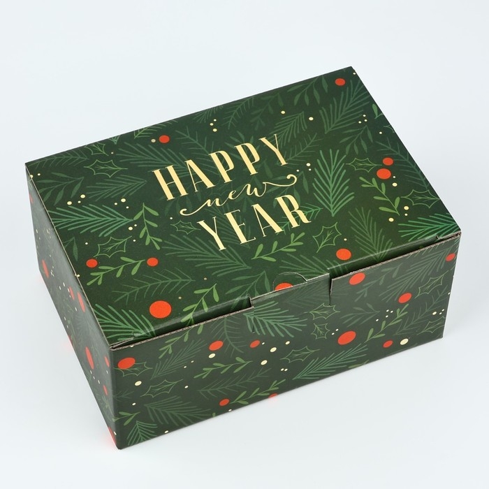Коробка подарочная новогодняя складная «С новым годом», 22 х 15 х 10 см, Новый год Коробка подарочная новогодняя складная «С новым годом», 22 х 15 х 10 см, Новый год