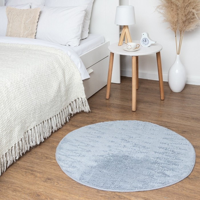 Ковер Этель "Zig-Zag" &Oslash; 100 см, серый,  70% хлопок, 30% п/э, 1500 г/м2