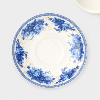 Сервиз чайный фарфоровый Доляна &laquo;Аззурро&raquo;, 12 предметов: 6 чашек 240 мл, 6 блюдец d=15,2 см, цвет белый