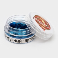 Глиттер пищевой фигурный сердца синие