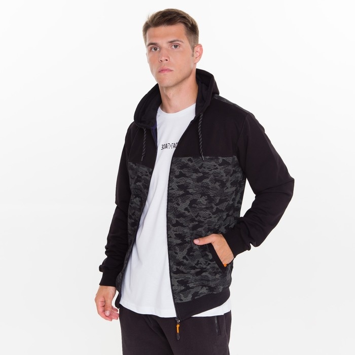 Костюм мужской (толстовка, брюки), цвет черный, размер 54 Костюм мужской (толстовка, брюки), цвет черный, размер 54