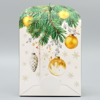Складная коробка под маленький торт «С Новым годом», шары, 15 х 15 х 18 см, Новый год Складная коробка под маленький торт «С Новым годом», шары, 15 х 15 х 18 см, Новый год