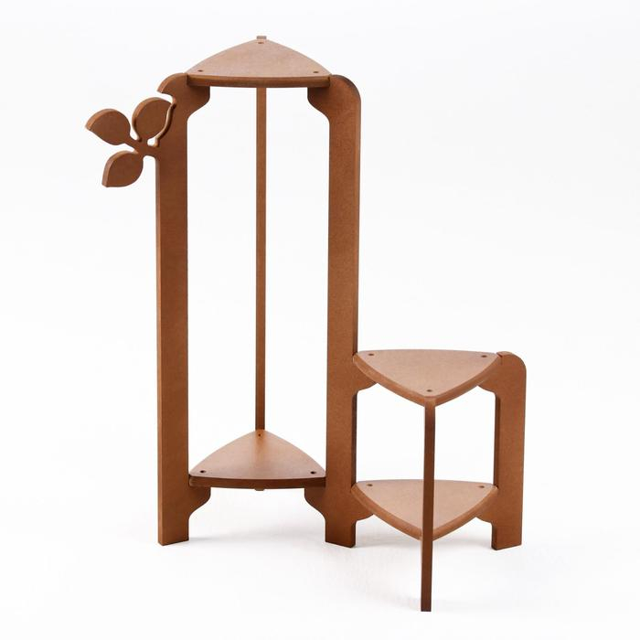 Стойка-полка для цветов трехъярусная Стойка-полка для цветов трехъярусная "Флора" 49х36х26 см, цвет Орех