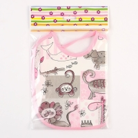 Нагрудник из нетканого полотна с ПВХ покрытием «Мультики», цвет розовый, р-р. 20х22см Нагрудник из нетканого полотна с ПВХ покрытием «Мультики», цвет розовый, р-р. 20х22см