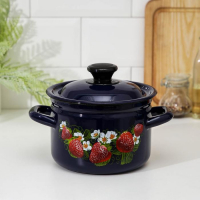 Кастрюля эмалированная цилиндрическая, 2 л, индукция, деколь МИКС, цвет синий Кастрюля эмалированная цилиндрическая, 2 л, индукция, деколь МИКС, цвет синий