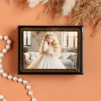 Шкатулка &laquo;Девочка с совой&raquo;, черная, 8&times;10,5 см, лаковая миниатюра