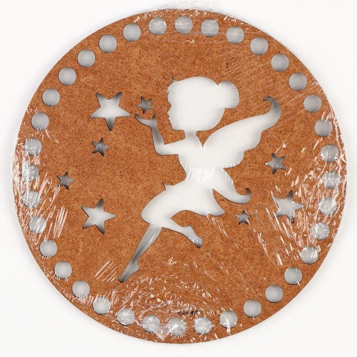 Донышко для вязания резное &laquo;Волшебная фея&raquo;, круг 15 см, хдф 3 мм