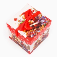Новый год. Коробка Самосборная "Колокольчики" 10 х 10 х 10 см