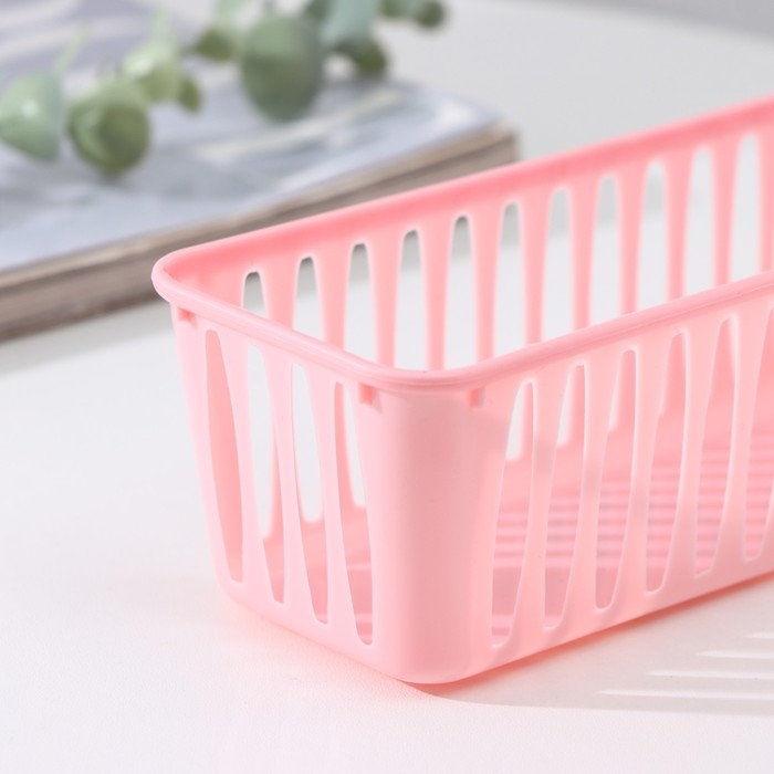 Корзина для хранения Доляна &laquo;Вертикаль&raquo;, пластик, 25&times;7&times;6 см, цвет МИКС