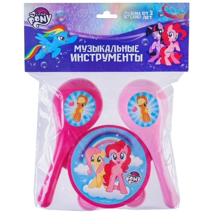 Музыкальные инструменты &laquo;Маракасы и бубен&raquo; My little pony, 3 предмета