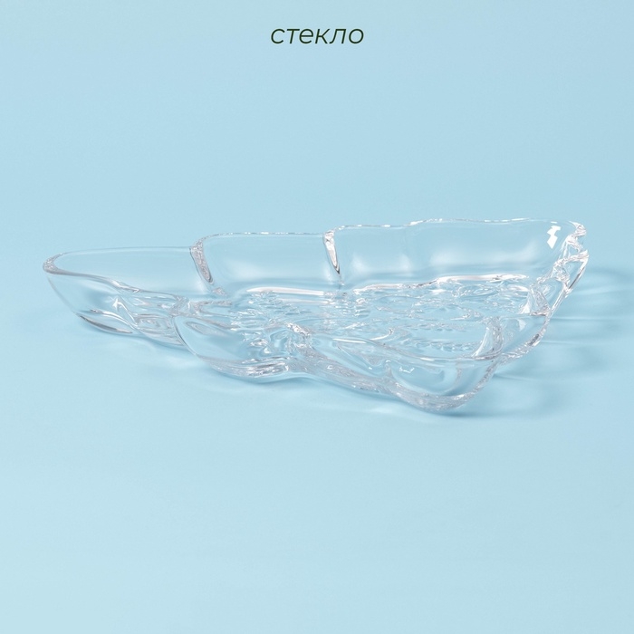 Блюдо «Новогоднее чудо. Ель», 22,2×21,2×2,7 см, стекло, прозрачное Блюдо «Новогоднее чудо. Ель», 22,2×21,2×2,7 см, стекло, прозрачное