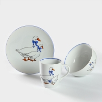 Набор фарфоровый для завтрака &laquo;Гуси&raquo;, 3 предмета