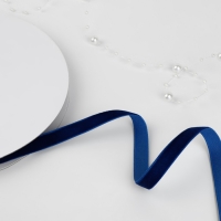 Лента бархатная, 10 мм, 18 ± 1 м, цвет синий №47 Лента бархатная, 10 мм, 18 ± 1 м, цвет синий №47