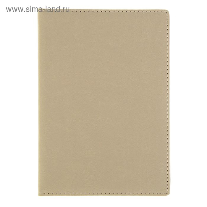 Ежедневник недатированный А5, 160 листов Velvet, твёрдая обложка, искусственная кожа, бежевый
