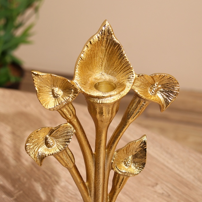 Подсвечник Подсвечник "Цветы" алюминий 15х12х30 см