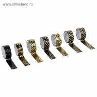 Клейкие WASHI-ленты с фольгой "ЧЕРНОЕ ЗОЛОТО", 15 мм х 3 м (набор 7 шт) рисовая бумага Клейкие WASHI-ленты с фольгой "ЧЕРНОЕ ЗОЛОТО", 15 мм х 3 м (набор 7 шт) рисовая бумага