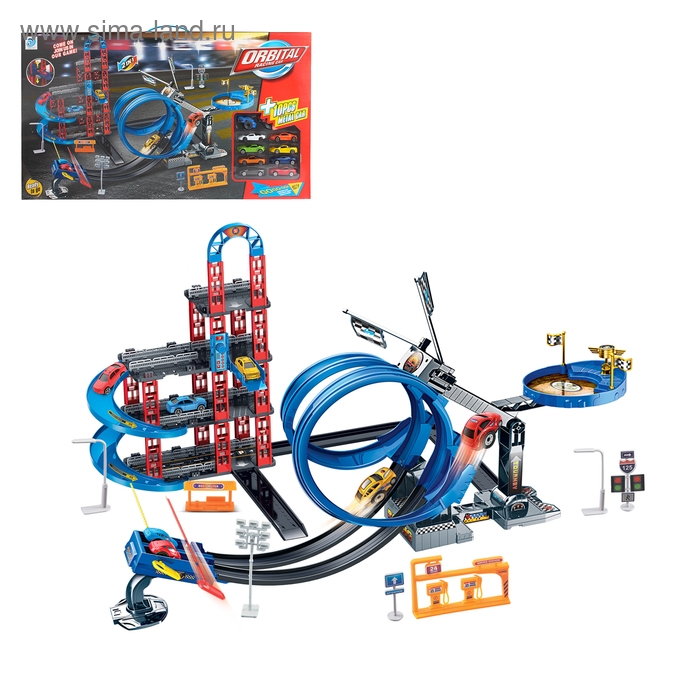 Автотрек-парковка «Мега Паркинг», с запуском, 2 в 1, с 10 машинами Автотрек-парковка «Мега Паркинг», с запуском, 2 в 1, с 10 машинами