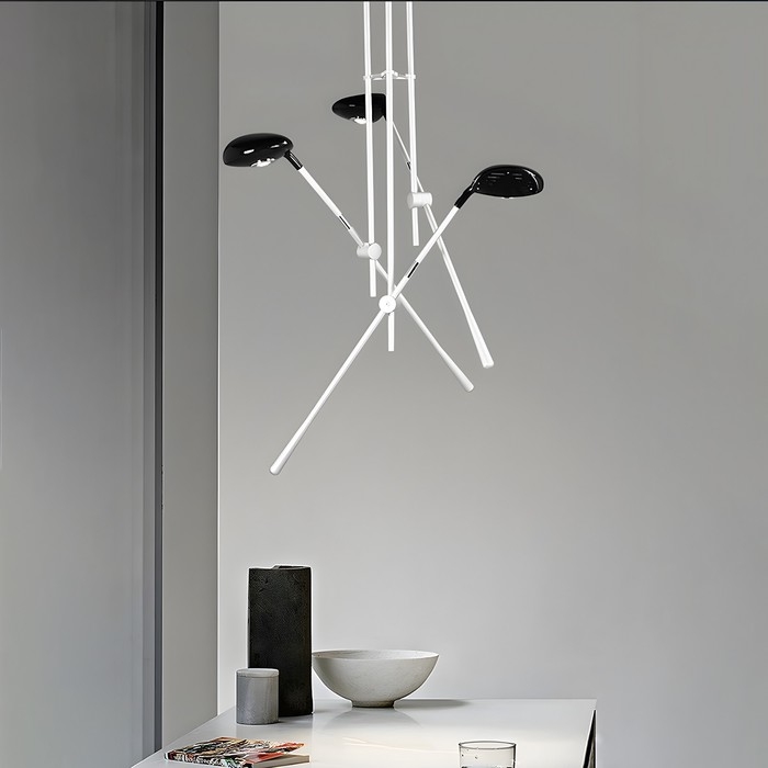 Люстра «3 клюшки» 65 × 75 см, 3 × 10 Вт, алюминий, пластик, свечение тёплое белое Люстра «3 клюшки» 65 × 75 см, 3 × 10 Вт, алюминий, пластик, свечение тёплое белое