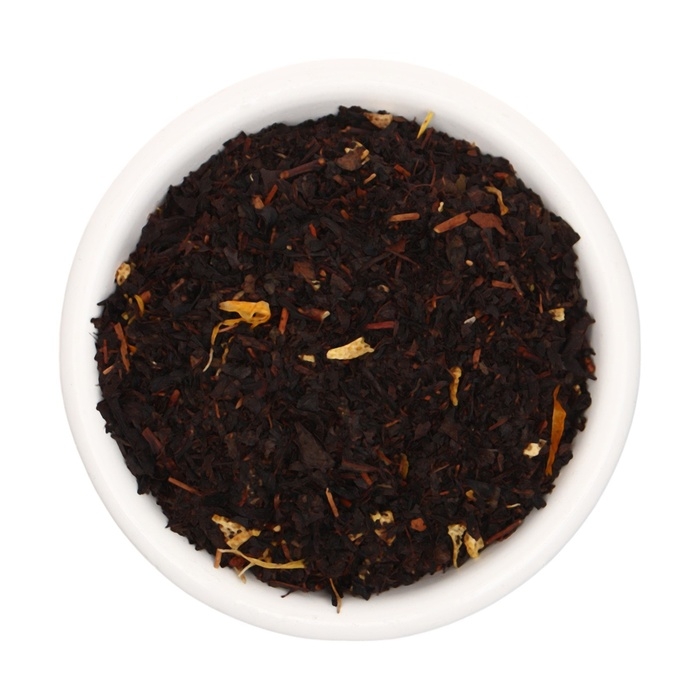 Чай новогодний со вкусом апельсина и коньяка, черный листовой, 30 г Чай новогодний со вкусом апельсина и коньяка, черный листовой, 30 г