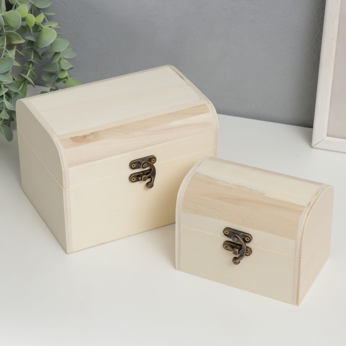 Шкатулка для росписи дерево Шкатулка для росписи дерево "Сундучки"набор 2 шт 12х8х9 , 11,5х16х12 см