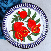 Ляган круглый &laquo;Гранат&raquo;, 31 см, синяя кайма