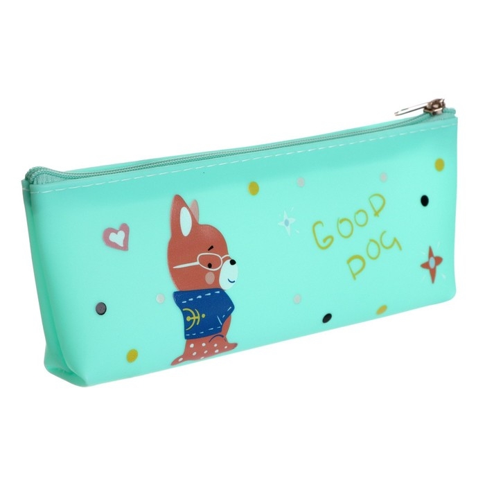 Пенал школьный на молнии "Собачка", МИКС