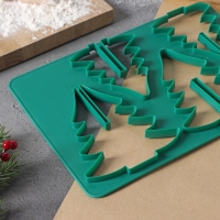 Форма для вырезания печенья новогодняя Доляна «Ёлочка», 28×19 см, цвет зелёный Форма для вырезания печенья новогодняя Доляна «Ёлочка», 28×19 см, цвет зелёный